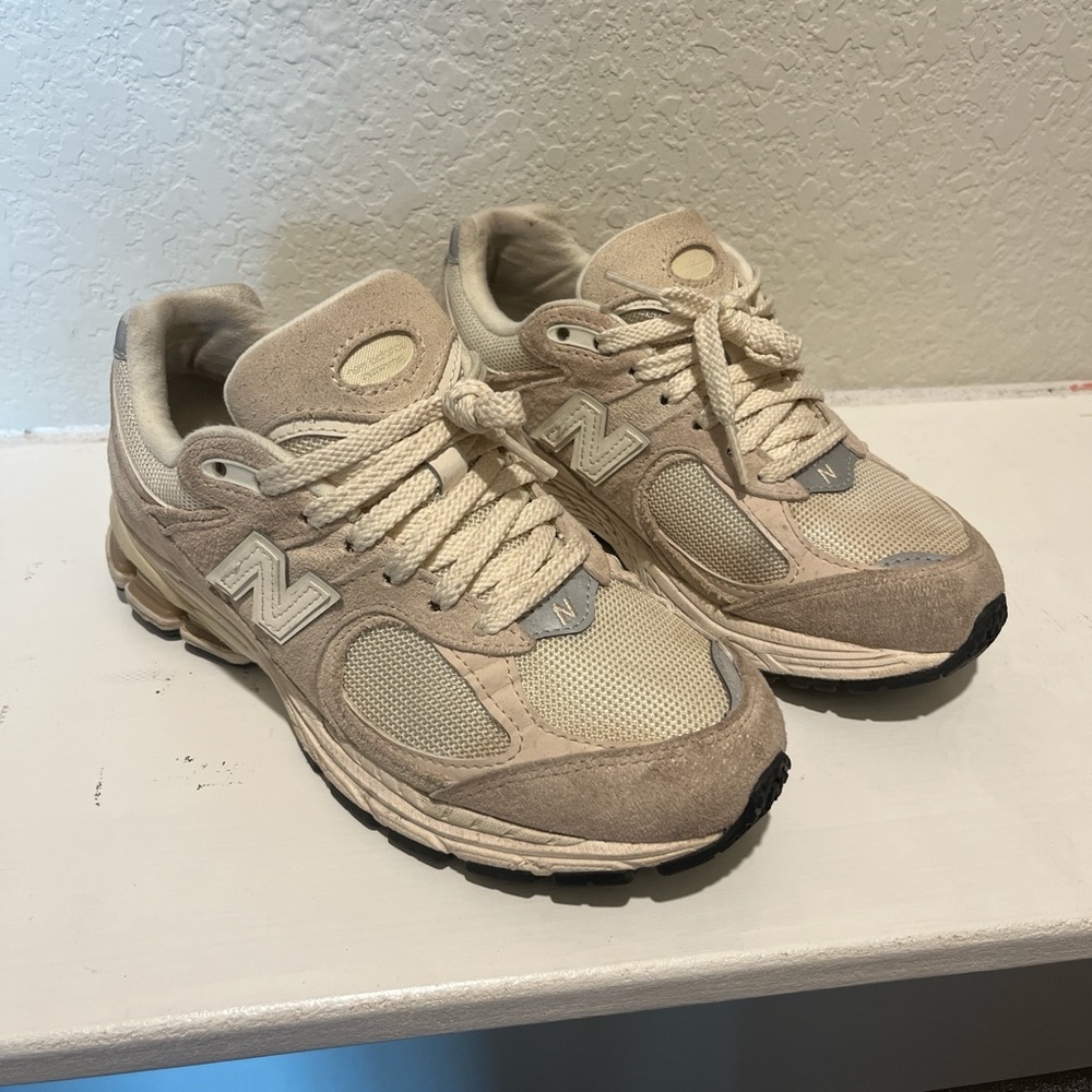 New Balance Beige and Cream Running Shoes